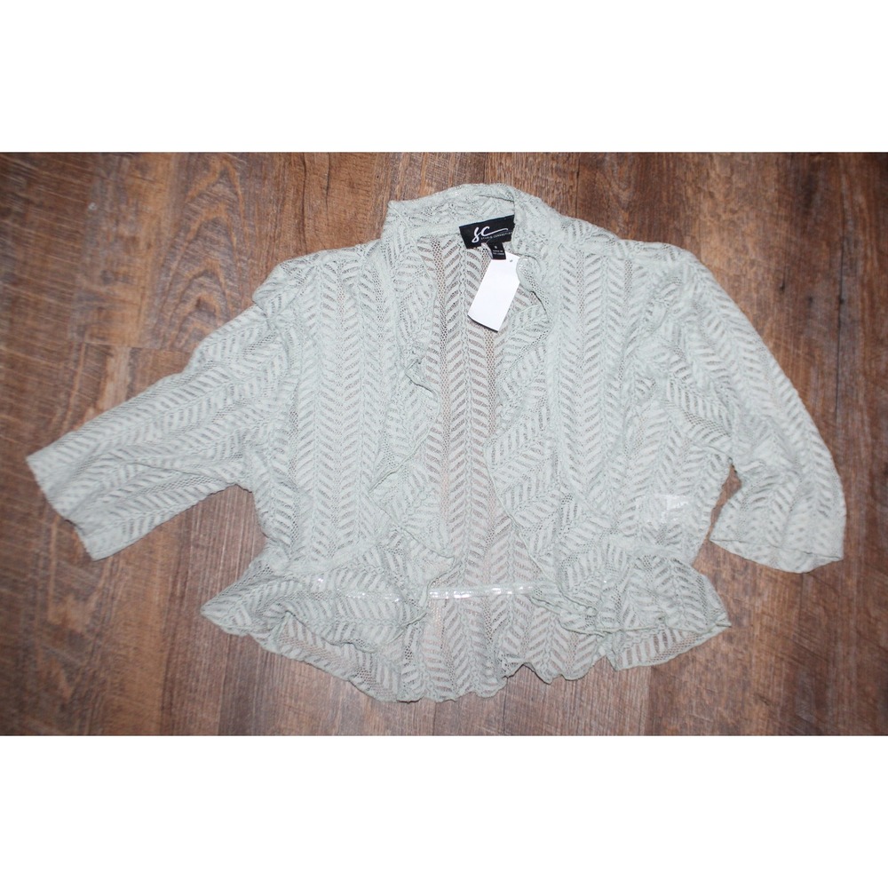 Girls Studio connection green lace short sleeve cardigan size 8